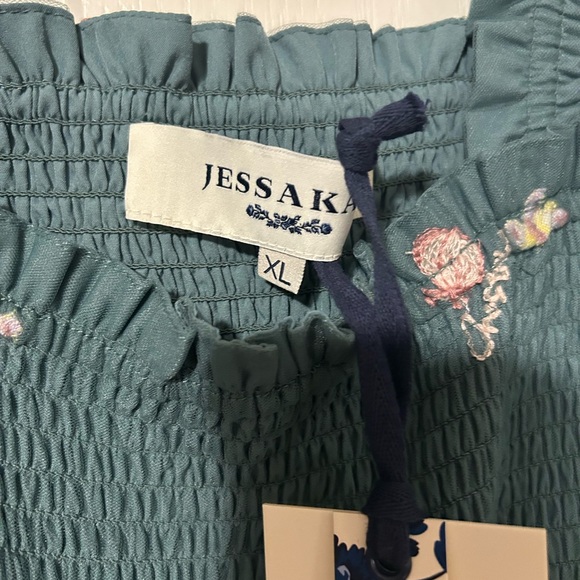 JessaKae Talia Teal Floral Midi Dress - Picture 4 of 5